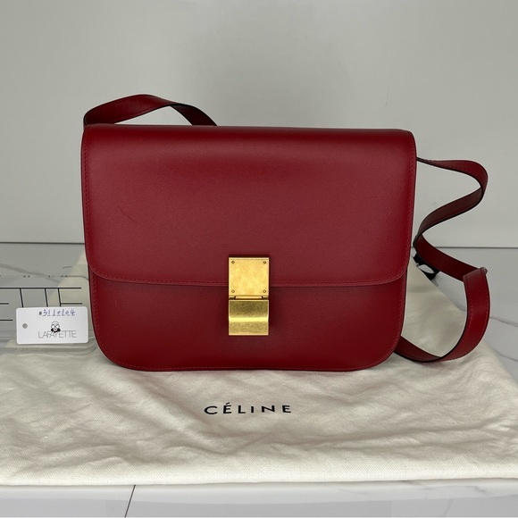 Celine Handbags - Celine Medium Classic Box-Red